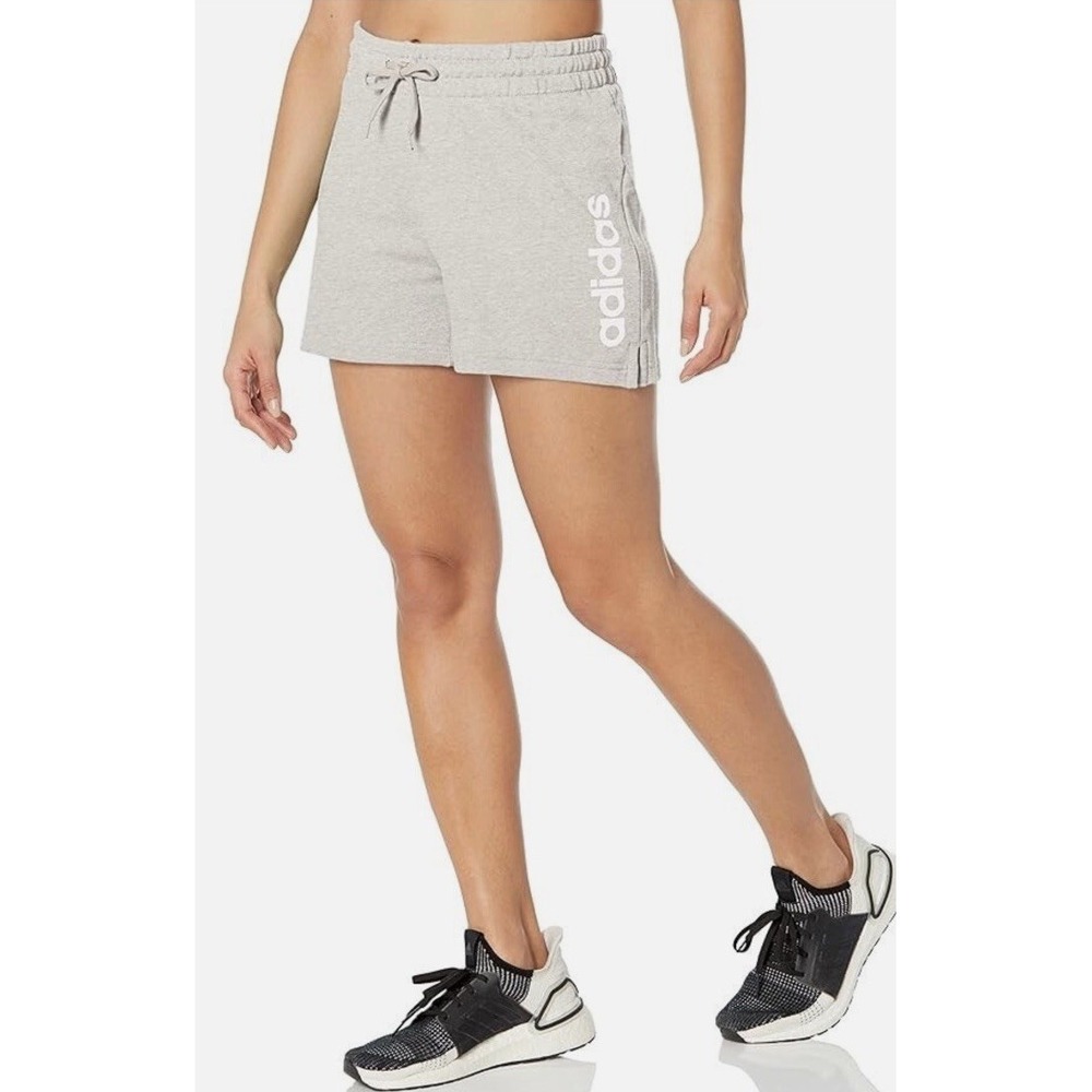 Adidas Women Linear‎  Shorts Medium Gray Heather Multi Sport 3X NWT Plus